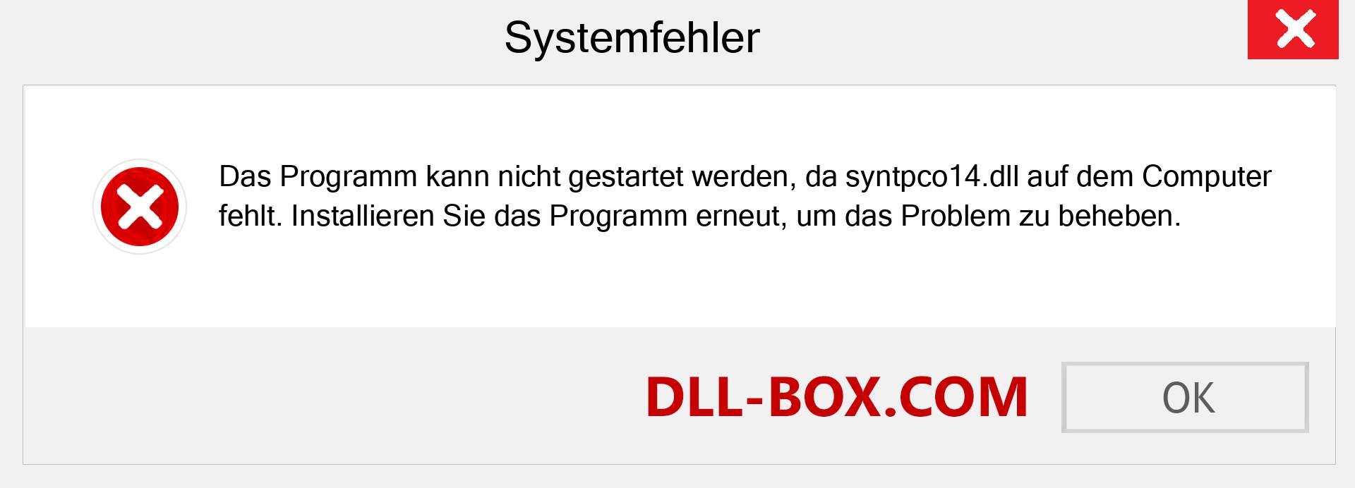 syntpco14.dll-Datei fehlt?. Download für Windows 7, 8, 10 - Fix syntpco14 dll Missing Error unter Windows, Fotos, Bildern