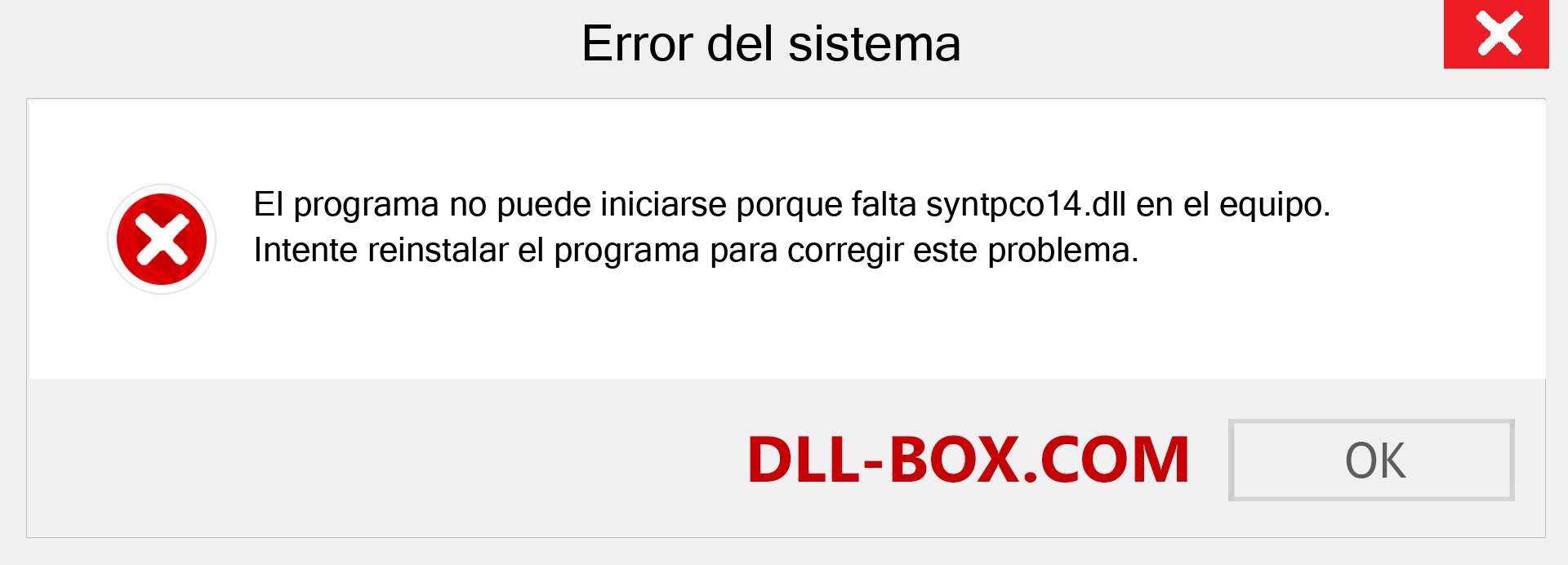 ¿Falta el archivo syntpco14.dll ?. Descargar para Windows 7, 8, 10 - Corregir syntpco14 dll Missing Error en Windows, fotos, imágenes