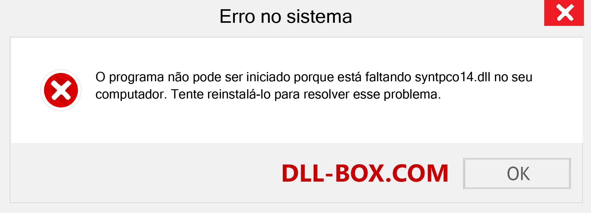 Arquivo syntpco14.dll ausente ?. Download para Windows 7, 8, 10 - Correção de erro ausente syntpco14 dll no Windows, fotos, imagens